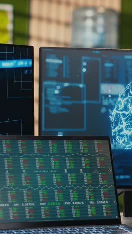 vertical video black man it expert handles neural networks systems for data forecasting