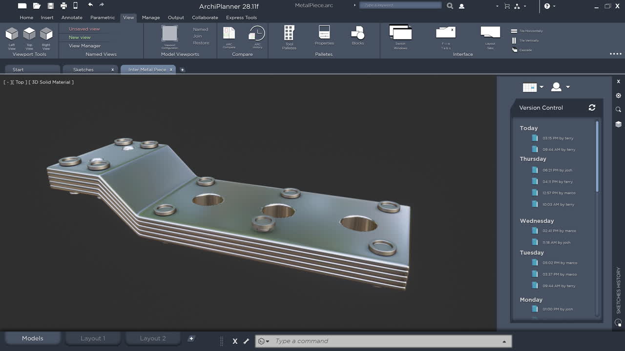 3D Model of a Metal Piece in ArchiPlanner