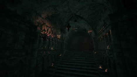 el interior oscuro y misterioso de la mazmorra