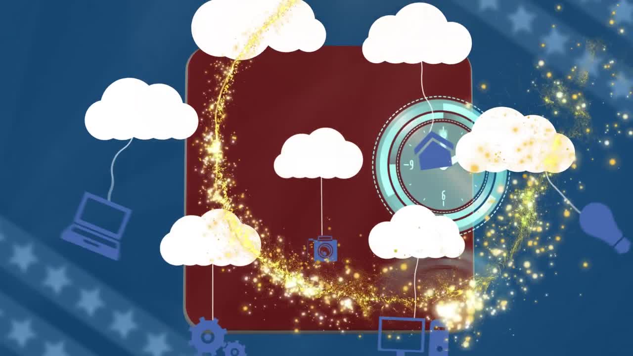 전자 장치로 디지털 클라우드에서 시계의 애니메이션