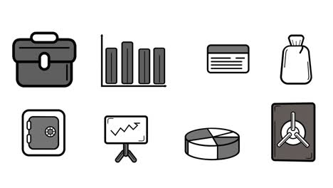 illustration of banking icon set