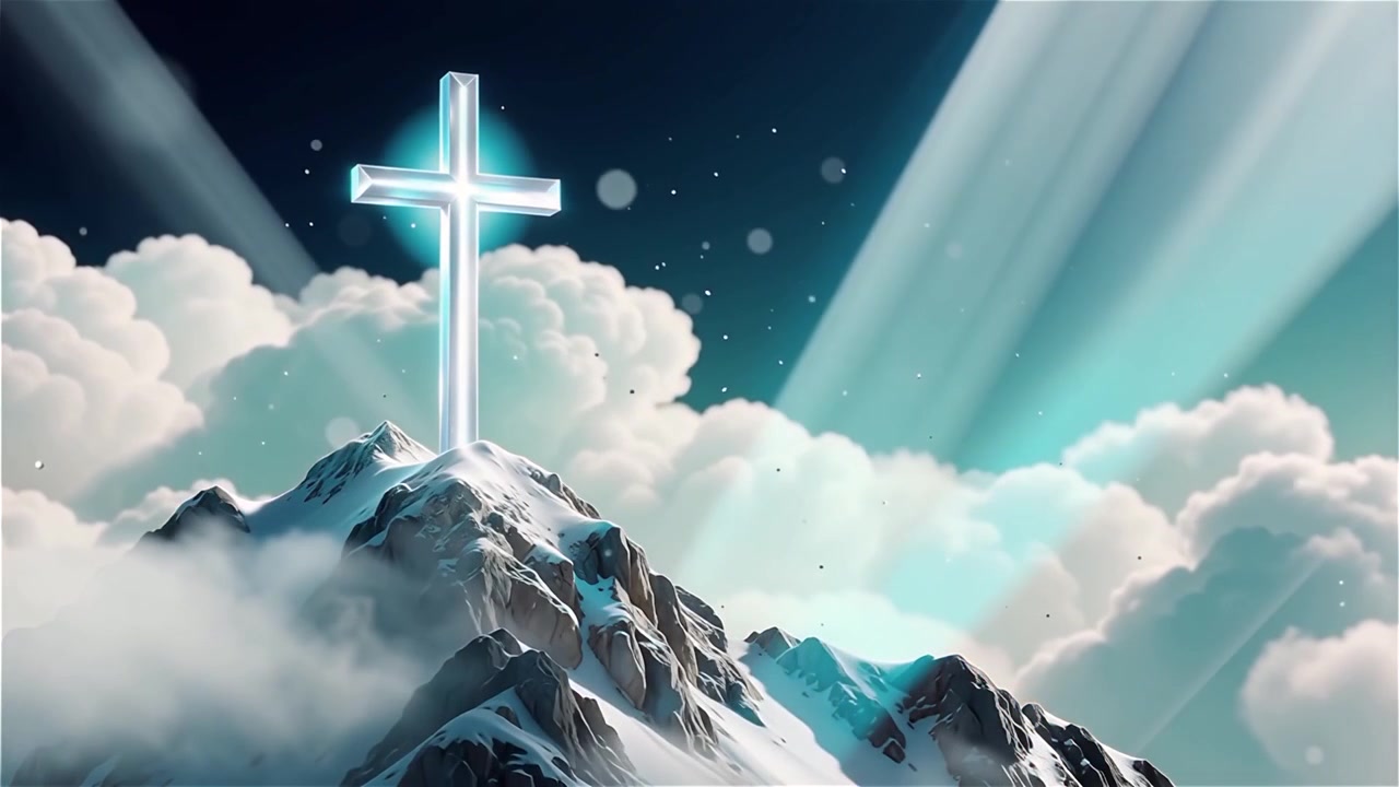 Christian Cross Heavenly Light Worship Background