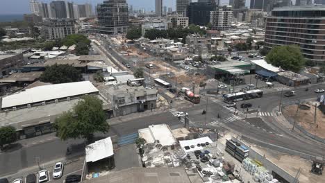 Roads-of-Tel-Aviv,-Israel,-aerial