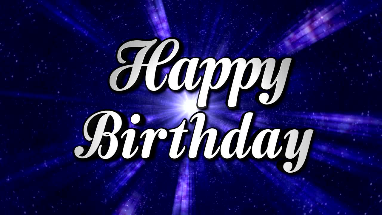 feliz cumpleaños texto de animación y fondo de baile disco, bucle