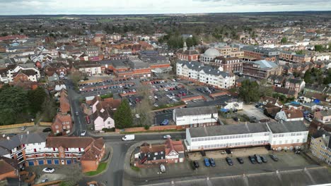 large car park braintree essex uk aerial high point of view