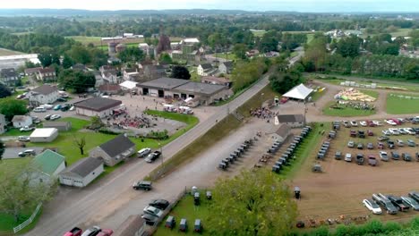 amish mud sale and auction as seen by drone