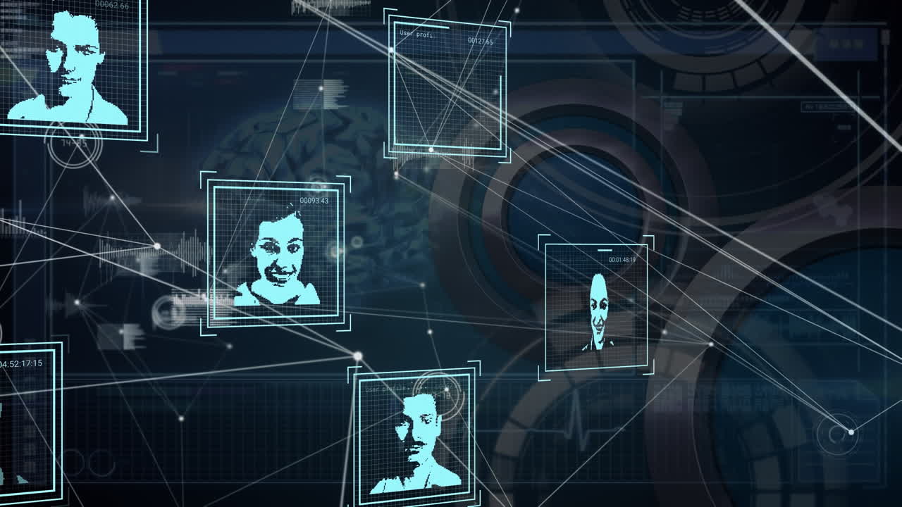 Animation of data processing over people icons