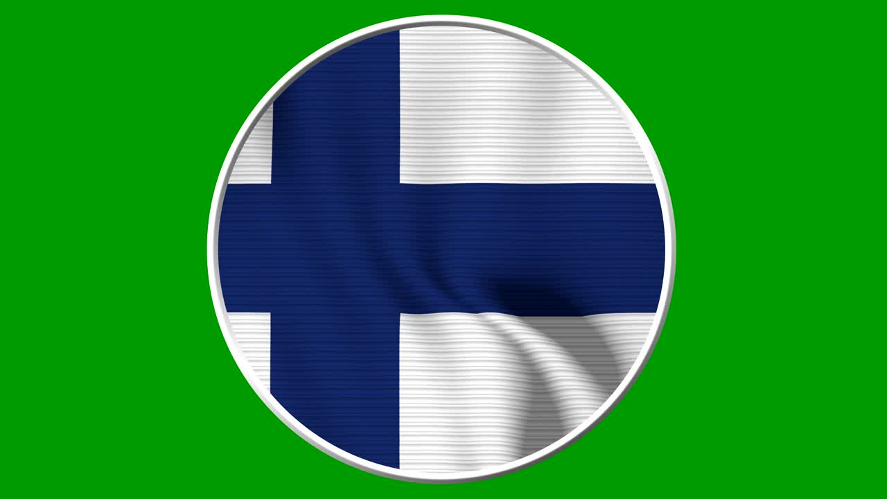 Finland  Circular Flag Loop - Realistic 4K flag waving in the wind