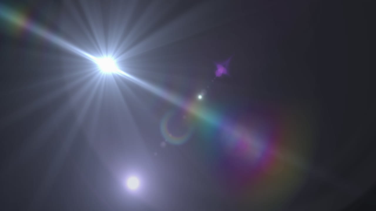 Macchia di luce e lens flare su sfondo nero