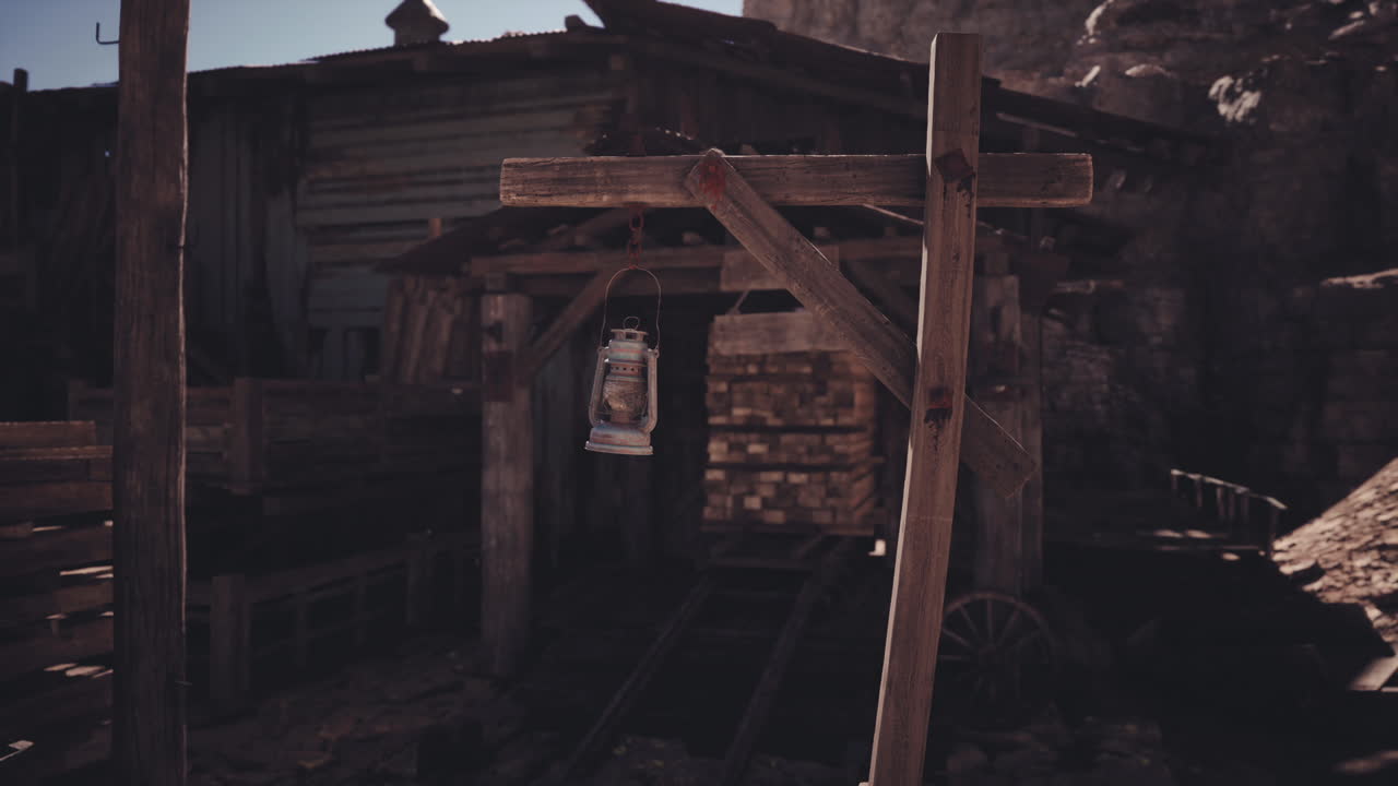 오래된 서부 광산 캠프