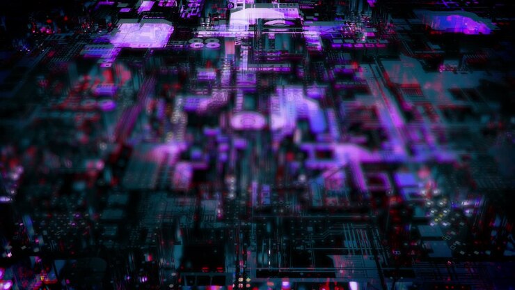 Blue abstract digital cyberpunk internet style moving background
