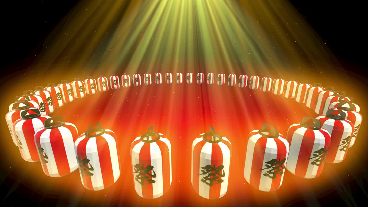 일본 중국 빛 랜턴 페스티벌 루프 애니메이션