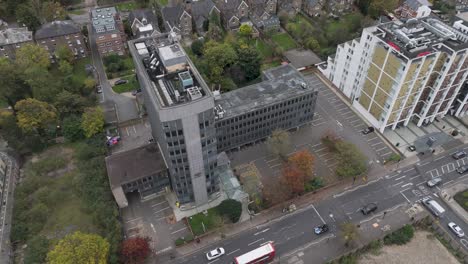 aerial view of a modern building in london