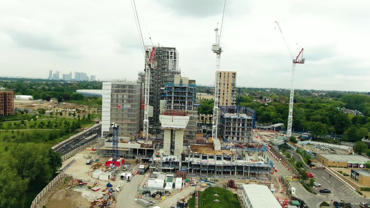 toma aerea del sitio de construccion