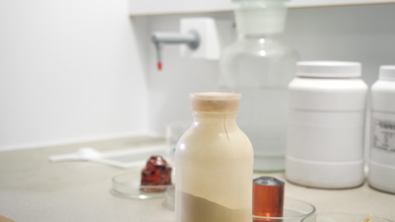 실험실 플을 다루는 과학자