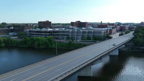 veterans bridge crossing mississippi river in saint cloud, minnesota