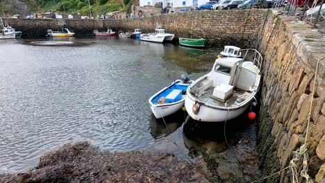 fishing boats in a harbour