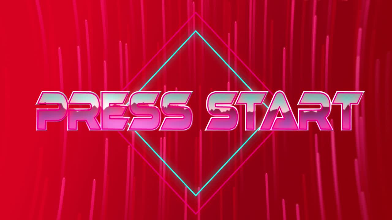 라이트 트레일 위에 프레스 시작 텍스트의 애니메이션