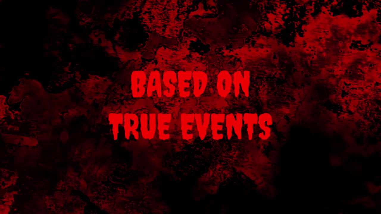 Horror Text 'Based on True Events' with Bloody Grunge Background