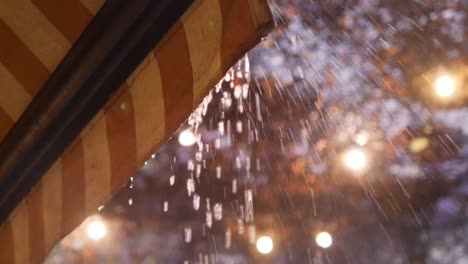 rainy night at a cafe