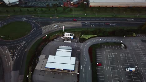 aerial above roundabout - junctions with minimal traffic