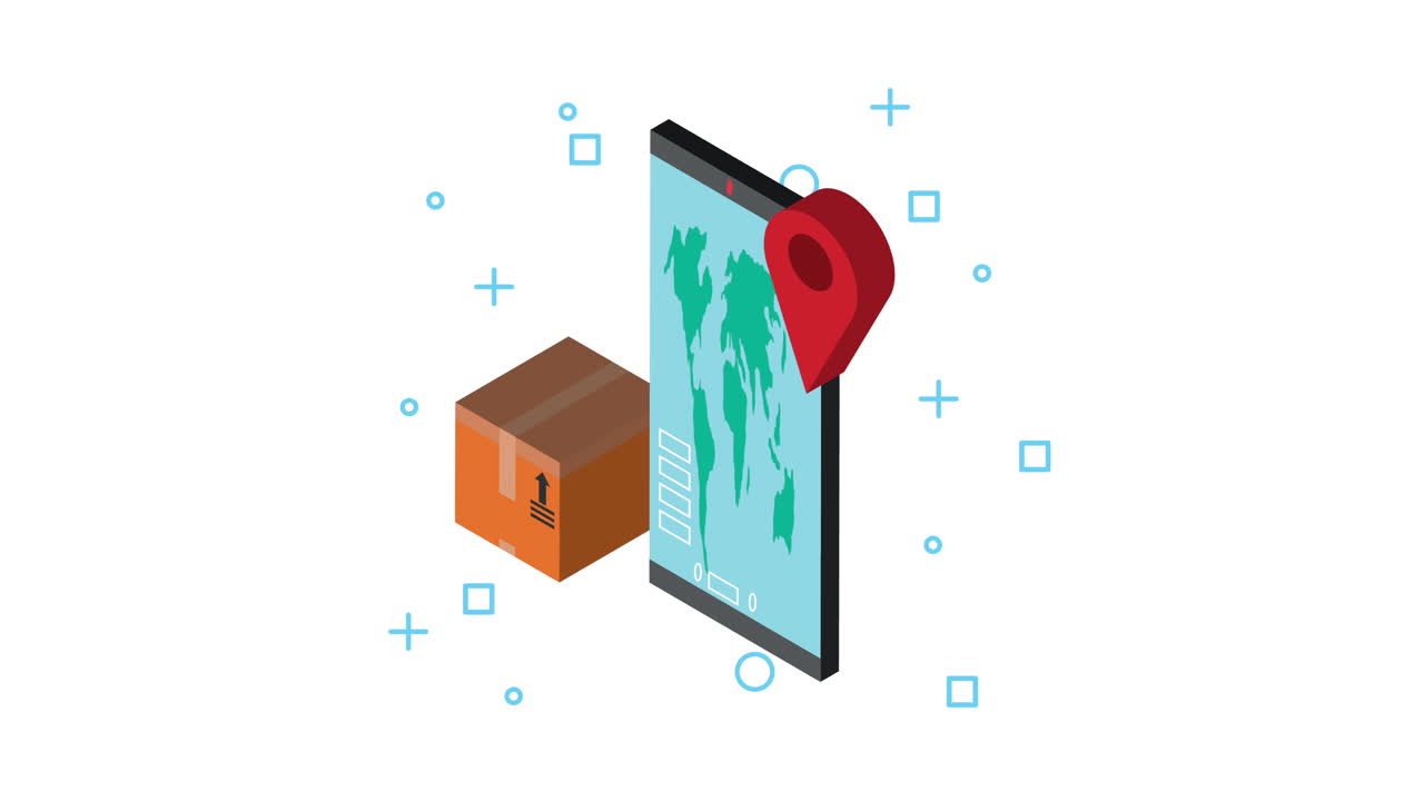 스마트폰 상자 로지스틱 애니메이션