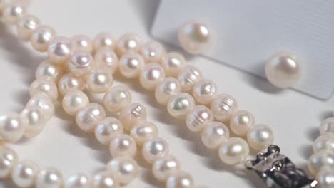 elegant white pearl necklace and earrings