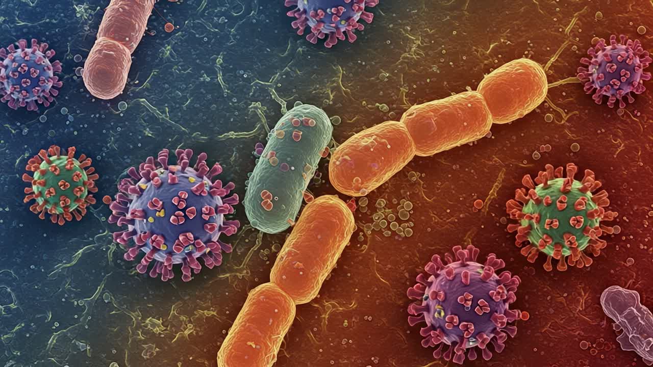 A Microscopic Perspective on Bacteria and Viruses: Exploring Cellular Interactions and Structures in a Colorful Underworld of Microorganisms
