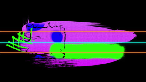 Animación-De-Coloridos-Gráficos-Geométricos-Sobre-Fondo-Negro