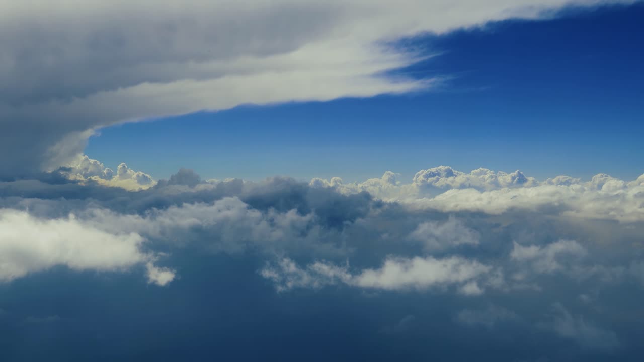 Blue sky with clouds bird's-eye view