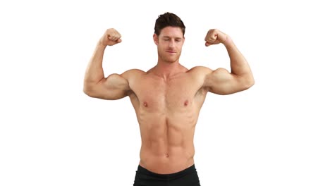 muscular man flexing his muscles