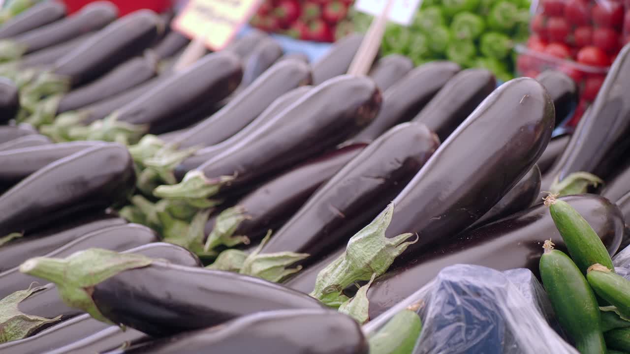Fresh Eggplant at the Market