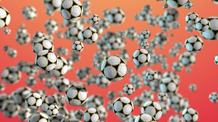Sfondo sportivo con molteplici palloni da calcio