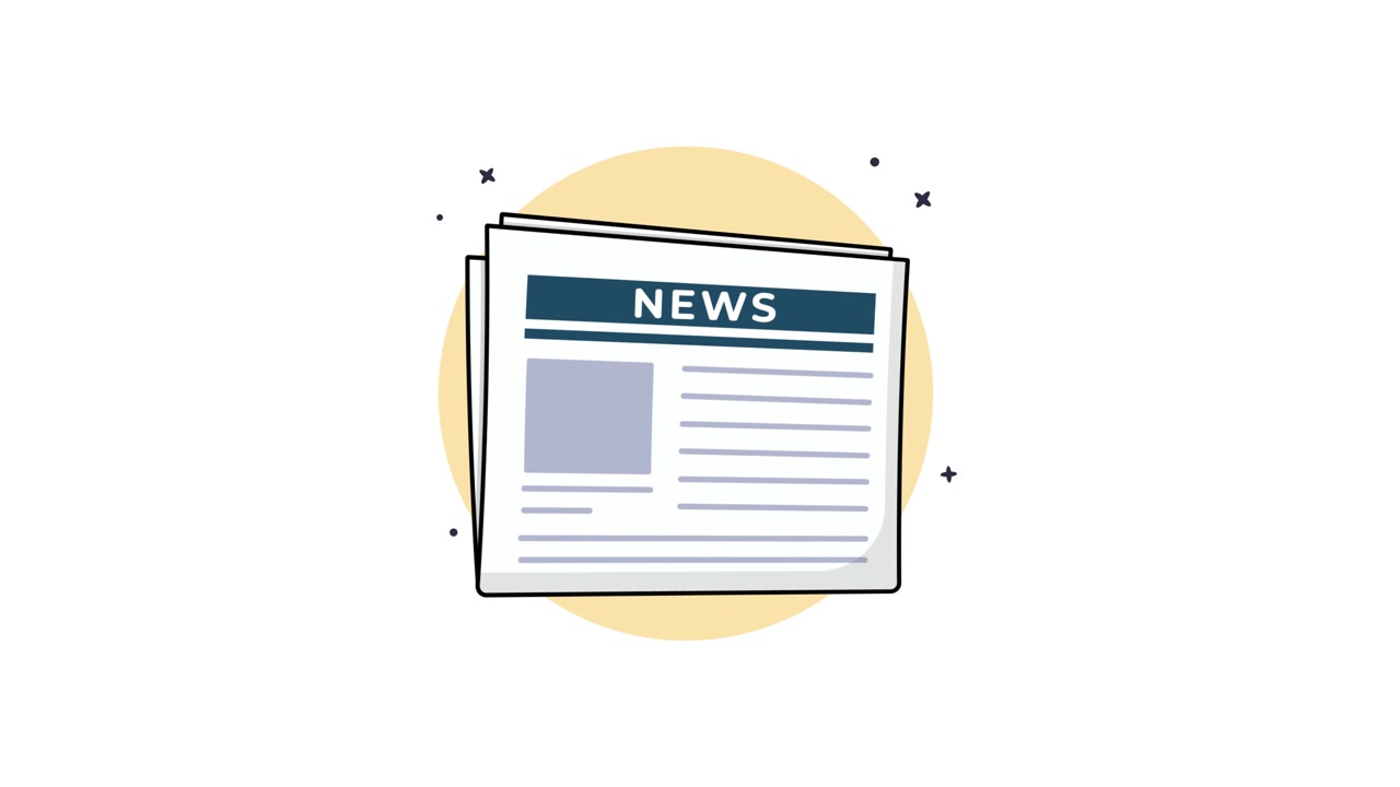 Animated Newspaper with News Headline Illustration