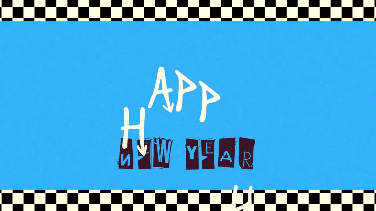 스포츠 플래그와 함께 파란색 hipster 텍스처에 새해 복 많이 받으세요