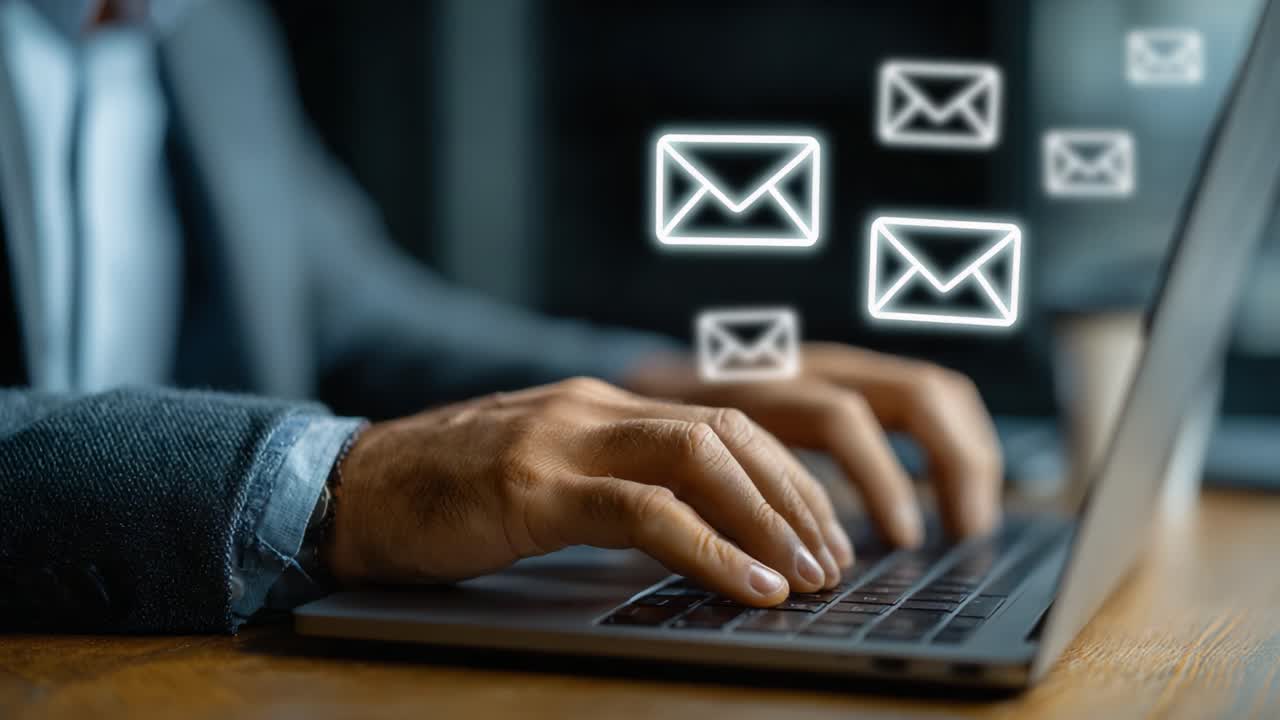 A Focused Individual Engaging in Digital Communication Through Email, Showcasing the Modern Way of Connecting and Collaborating in a Professional Setting