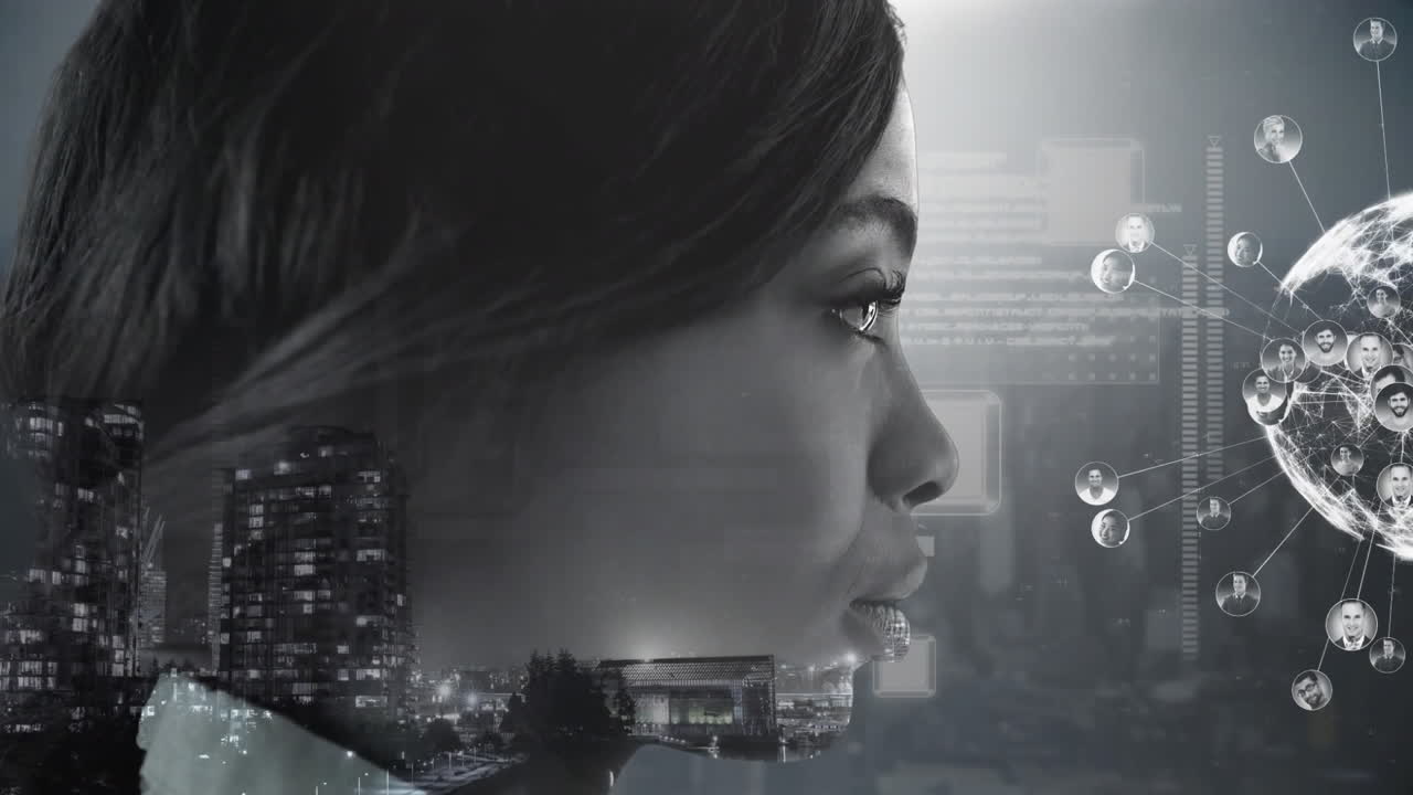 데이터 및 연결 네트워크와 함께 회전하는 지구