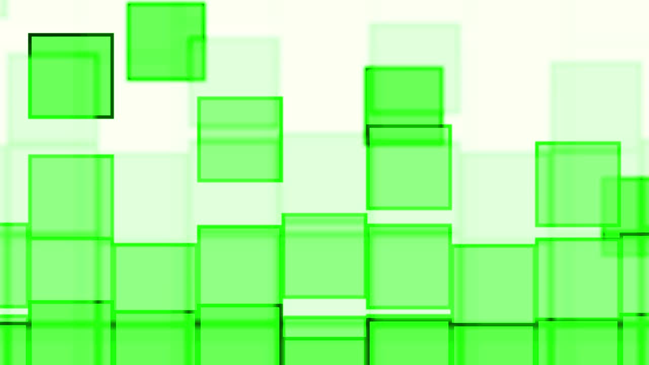 떨어지는 녹색 사각형 루프 밝은