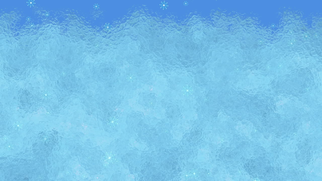 파란색 배경에 눈과 얼음의 애니메이션