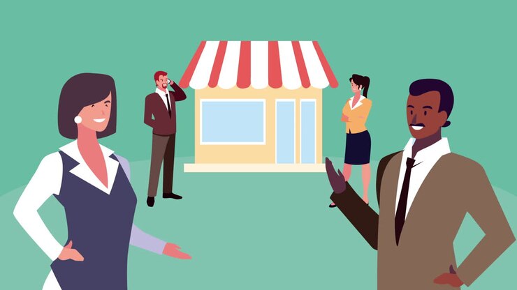 Business People at a Shopfront