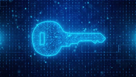 Padlock cyber security loop animation of virtual screen icon data protection business technology