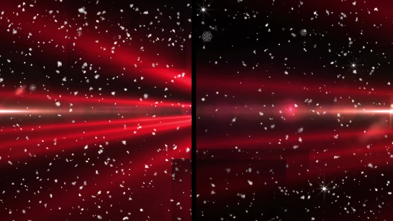 ⁇ 은 스포트라이트와 빛  ⁇ 을 보여주는 분할 화면의 애니메이션, 반 ⁇ 이는 입자, 검은색에