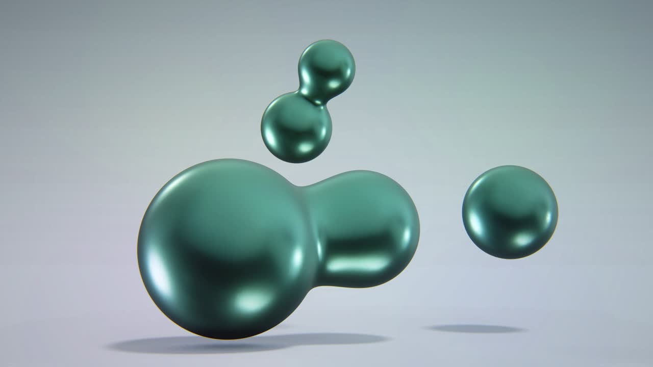 추상적인 어두운 녹색 액체 방울 배경의 4k 비디오