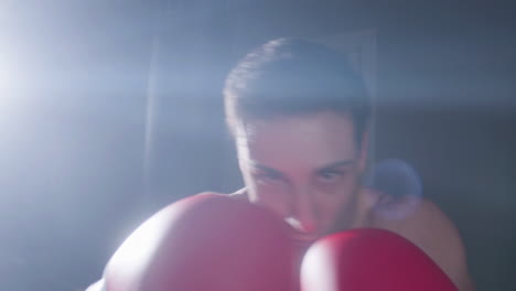 closeup shot of attractive young man doing shadow