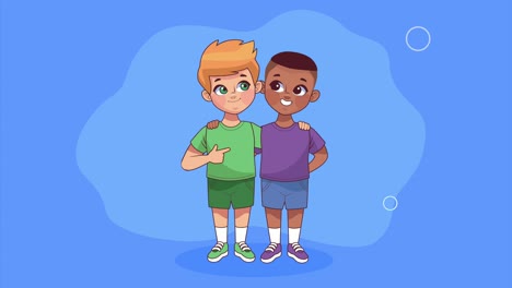 personajes de niños interraciales lindos