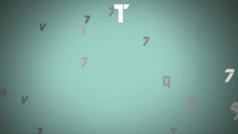 digital animation of changing numbers and alphabets floating against green background