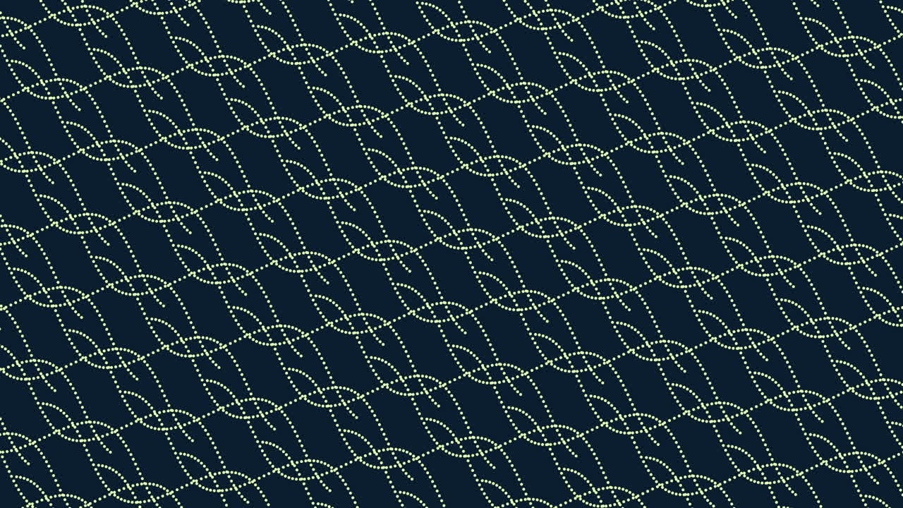 Abstract dotted geometric pattern footage featuring seamless diagonal wave lines on a dark background, ideal as a modern motion backdrop for presentations, titles, overlays and digital interfaces