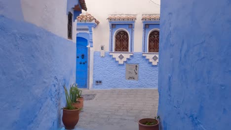 picturesque blue city of chefchaouen with blue painted houses and doors, morocco