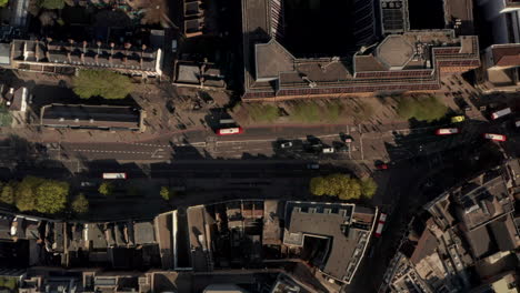 top down aerial shot over upper street angel