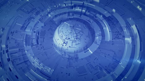 blue mechanical ?ircle sectors seamless loop 3d render animation